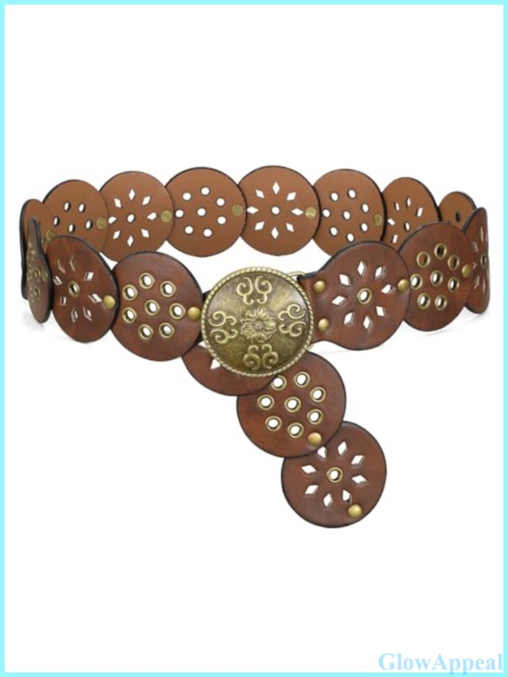 Vintage Western Faux Leather Belt Metal Buckle Adjustable Boho Cowgirl Dress